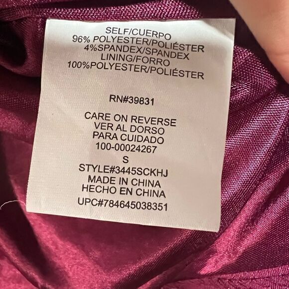 Sequin Hearts Maroon Open Front Peplum Cardigan Blazer Jacket Womens Size Small - Picture 4 of 6